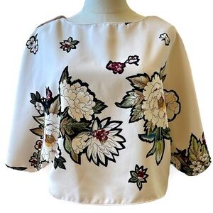 Floral Print Women's Top - Cream